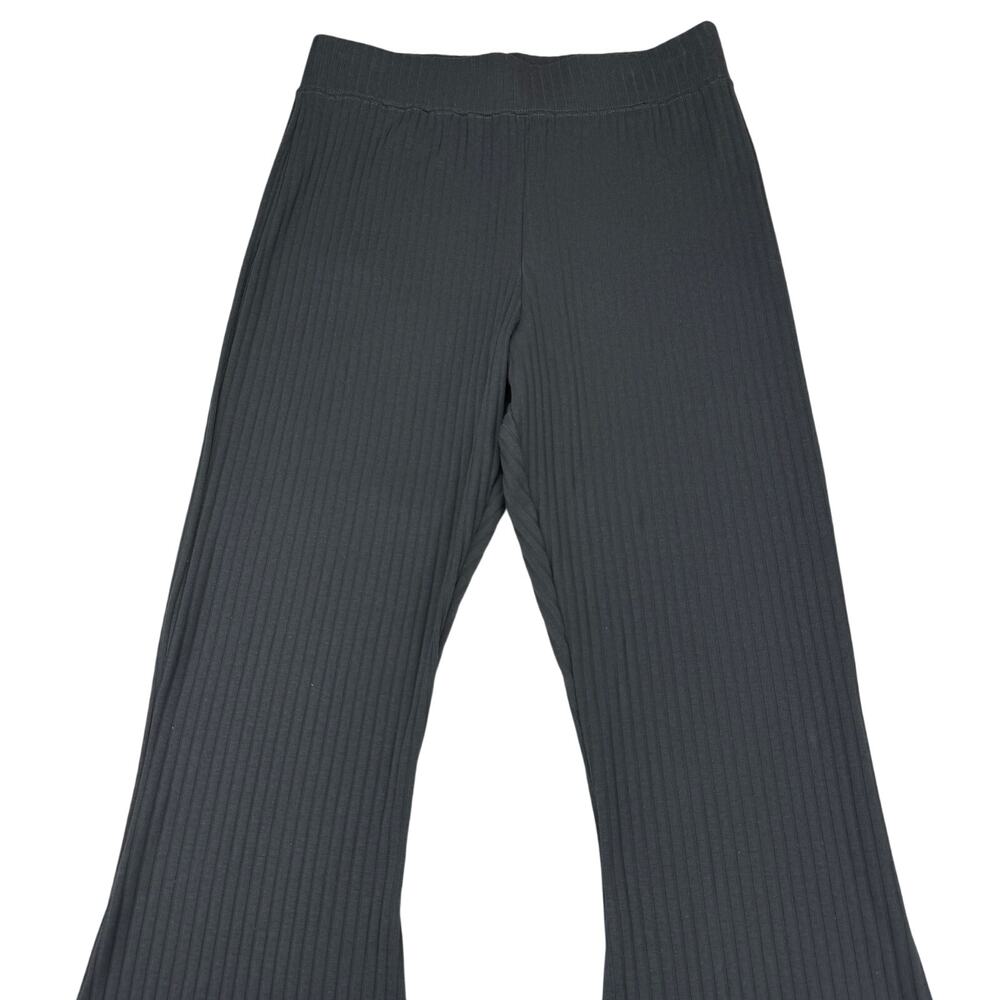 NIKE Women's High Waisted Ribbed Flare Leg Jersey Pants In Black Size Small - Picture 4 of 7